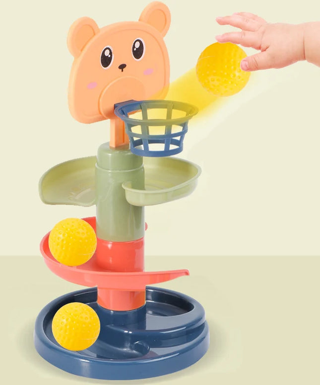 Montessori baby toys ,Track Rolling Sliding Ball up to 9 layers height adjustment 