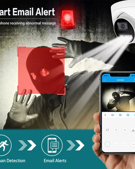 4K  HD Color Night Vision CCTV Video Security Camera for NVR, 5MP POE, IP Onvif H.265 48V Audio Dome 