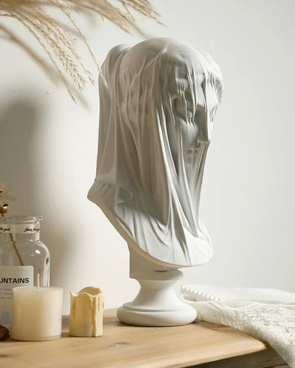 Veiled Greek Goddess sculpture Classic Mythology art decoration  