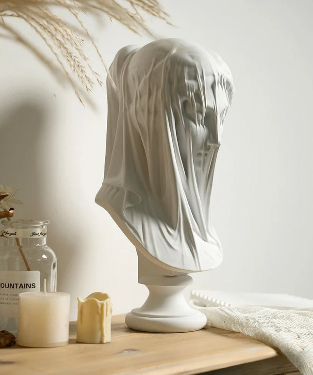 Veiled Greek Goddess sculpture Classic Mythology art decoration  