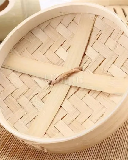 One Cage or Cover Cooking Bamboo Steamer Fish Rice Vegetable Snack Basket Set Kitchen Cooking Tools Dumpling Steamer Steam Pot