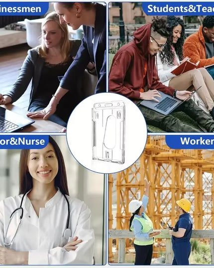 Transparent Card/ ID case with Retractable Keychain -1pcs