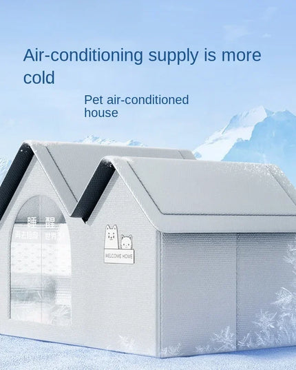 Thermal Insulated Pet house for keeping warm or cool (+with ice packs), All seasonal dog & cat house or for stray shelter L60x42x38