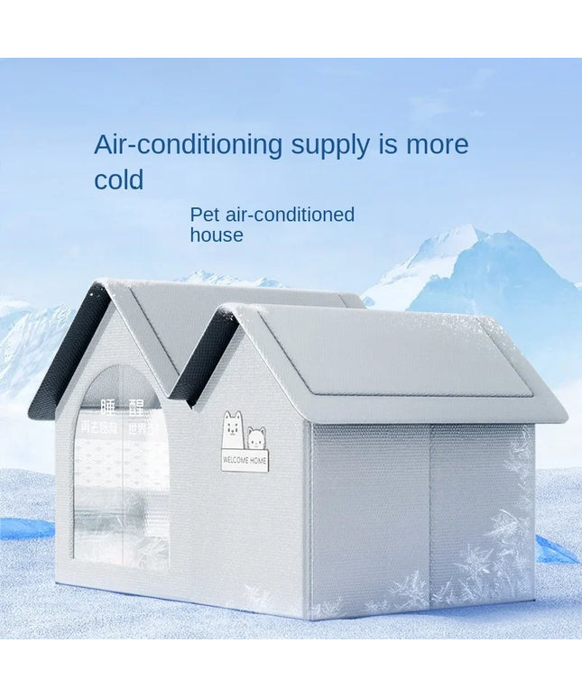Thermal Insulated Pet house for keeping warm or cool (+with ice packs), All seasonal dog & cat house or for stray shelter L60x42x38