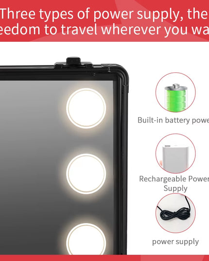 Professional Makeup Organizer Luggage with Led Lights Mriror - Large Cosmetic Trolley, Salon & Barber Case Rolling Cart for Hairstylists