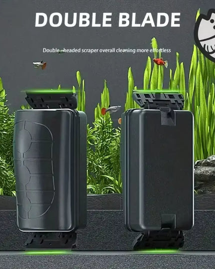 Double Blade Magnetic Aquarium Brush for Effortless Cleaning for Glass - Suitable for All Aquariums