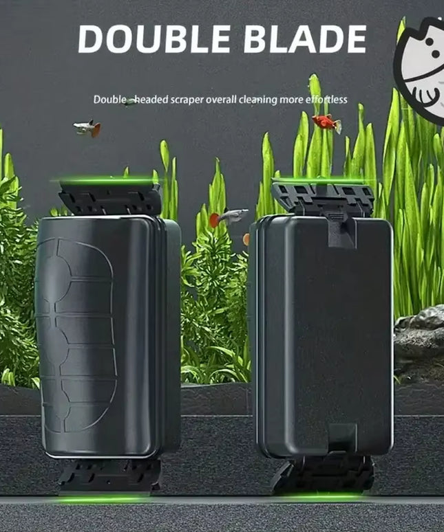 Double Blade Magnetic Aquarium Brush for Effortless Cleaning for Glass - Suitable for All Aquariums