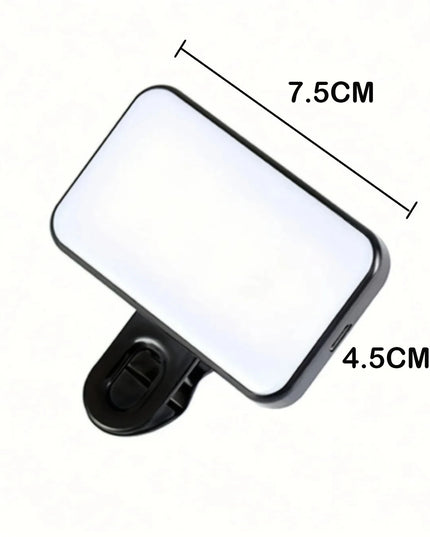 Portable Mini Selfie Light Rechargeable with 3 deeming Modes and Clip for Mobiles and Computer