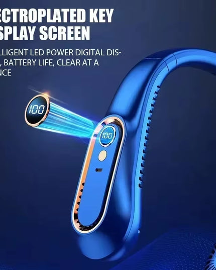 Hanging Neck Style Portable USB Charging Air Cooler fan and Comes with 5-Speed Adjustment with LED Display