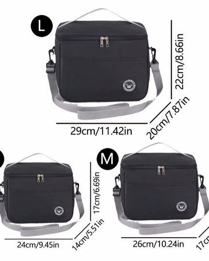 Large waterproof and temperature Insulated food Lunch Bag, for school, office, picnic or camping