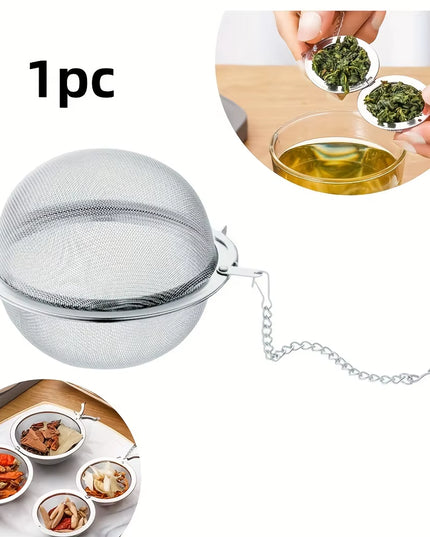 1PC Stainless Steel Flavor Filter Ball for food /  tea / soup,  with Extension Chain Hook