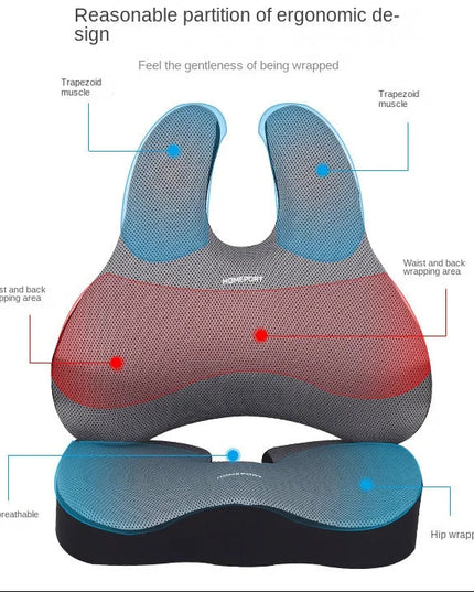 ErgoComfort Memory Foam Seat & Back Cushion for Back & Tailbone Support