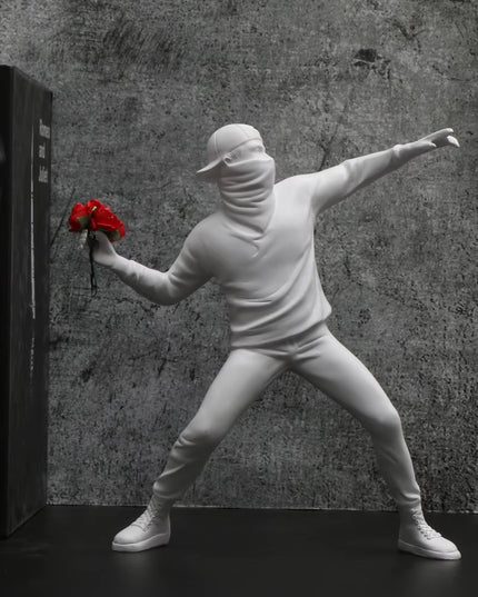Banksy Flower Thrower resin art Statue -1pcs