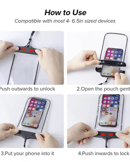 Floating phone - light weight and touch screen useable fully sealed waterproof bag for any sized phones , smart watch or airpod 