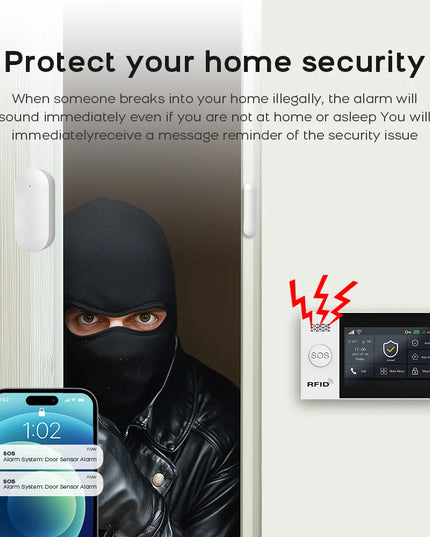 2G GSM Tuya Wireless Home WIFI Home Security with Motion Detector Sensor Burglar Alarm System APP Control Support Alexa
