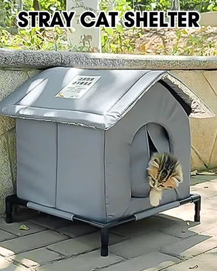 lifted Outdoor stray cat shelter house (thick Waterproof , moisture proof and thermal insulated foldable and washable )