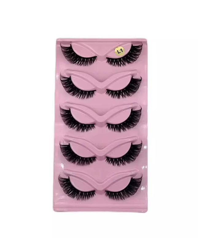 5 Pairs Cat Eye Makeup Lashes Faux Eyelashes
