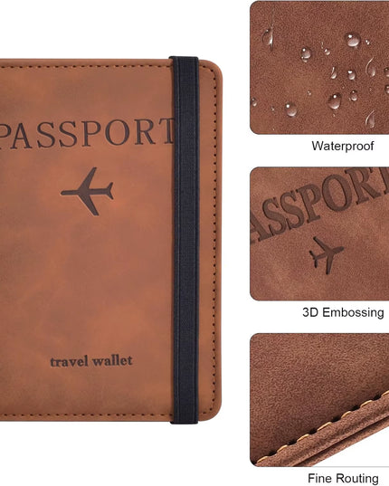 Passport Holder Wallet for Travel Essentials with RFID blocking for Women/Men
