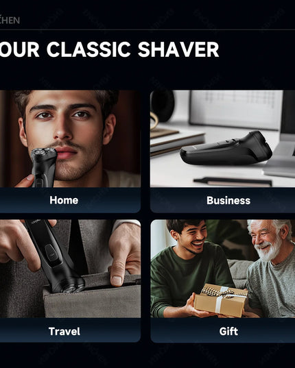 Blackstone Rotary - Electrical Rotary Shaver for Men washable & USB rechargeable 