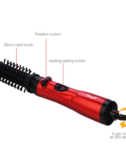 2 in 1 Auto-Rotating Hair Dryer Brush, Curling, Straightening Styling round Dryer Volumizer