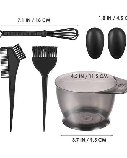6Pcs Set Professional Hair Coloring Kit for Barber Salon and Home Use 