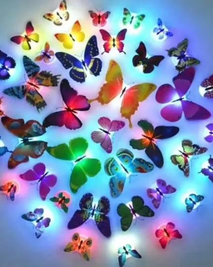 10 Pieces 3D LED Butterfly Night Lights Butterfly Glow Wall decoration  