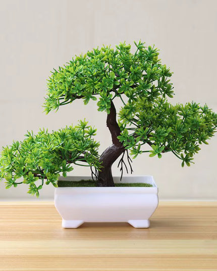 Artificial Bonsai tree Plants with white Pot for decoration 
