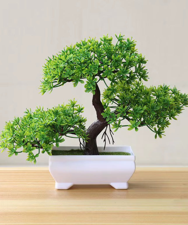 Artificial Bonsai tree Plants with white Pot for decoration 