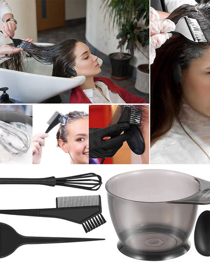 6Pcs Set Professional Hair Coloring Kit for Barber Salon and Home Use 