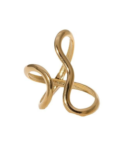 Stainless Steel Waterproof gold open Ring 