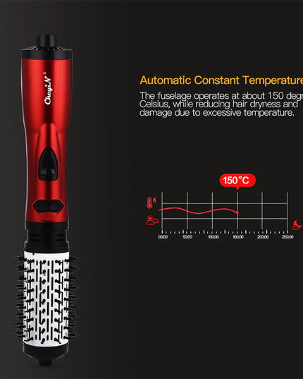 2 in 1 Auto-Rotating Hair Dryer Brush, Curling, Straightening Styling round Dryer Volumizer