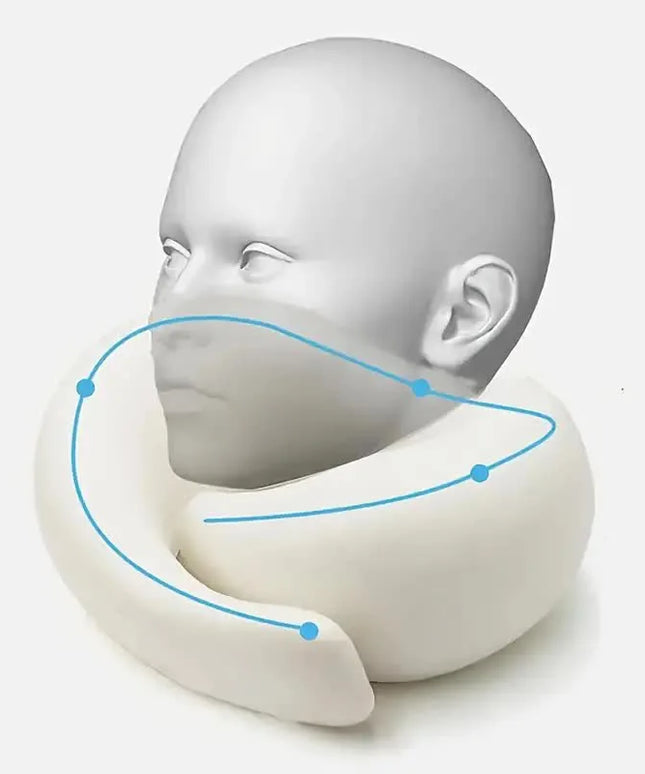 Portable Travel Snail Style Neck Pillow Memory best for Neck Support, Soft and supports all around the neck