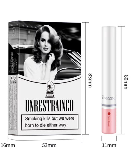 4Colors/Set Cigarette Lip Gloss Set Velvet Matte Waterproof Long-Lasting & Non-Stick 