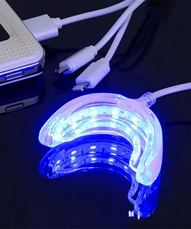 BrightTeeth - portable LED blue light Teeth Whitening device chargable by Usb/Iphone/Android 
