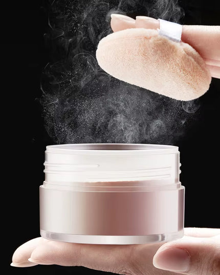 Hydrating Flawless Setting Powder,Natural Nude Finish Oil Control Strong Concealer for All Skin Types Fine Powdery Face Makeup