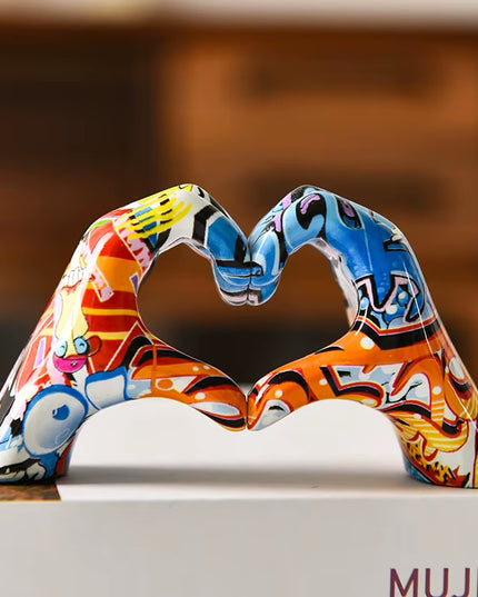 Graffiti design Hand Heart Gesture art decoration 