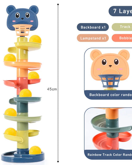 Montessori baby toys ,Track Rolling Sliding Ball up to 9 layers height adjustment 