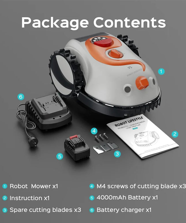 AutoMow Smart Lawn Robot – Wireless Precision Visual Sensors Cutting System