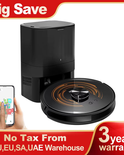 ABIR K30- Smart Robot Vacuum Cleaner + Mopping ,Smart Carpet Floor Washing ,Self-Cleaning Dustbin, Dual Laser,UV Spot Cleaning,240Mins Runtime & 3yrs warranty 