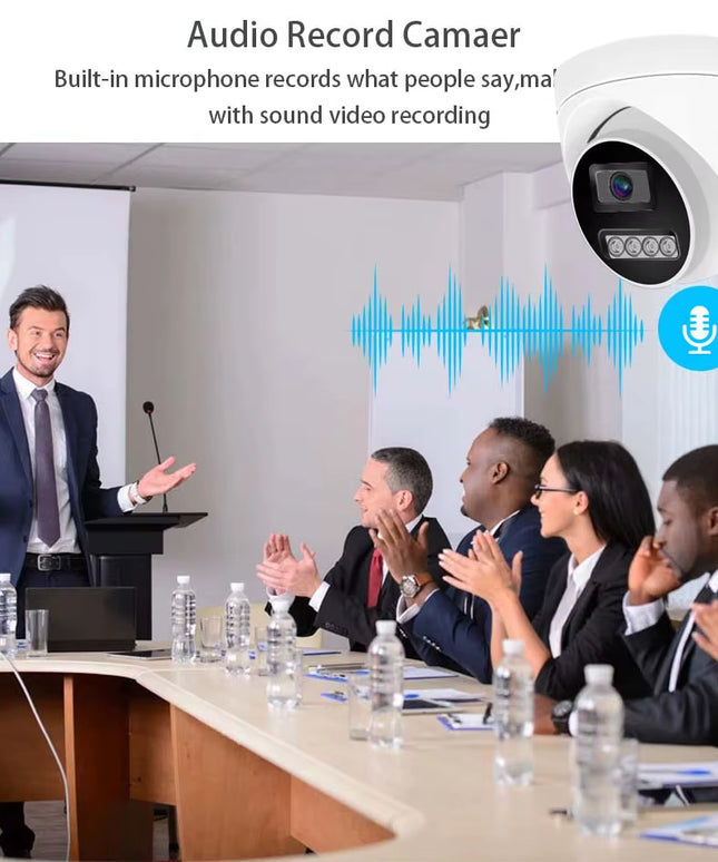 4K  HD Color Night Vision CCTV Video Security Camera for NVR, 5MP POE, IP Onvif H.265 48V Audio Dome 