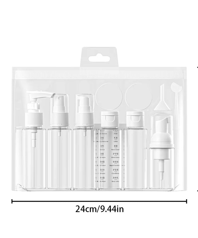 11Pcs Set Travel Bottle Set 60Ml Refillable Bottle Soft Plastic for Lotion, cream ,Shampoo 