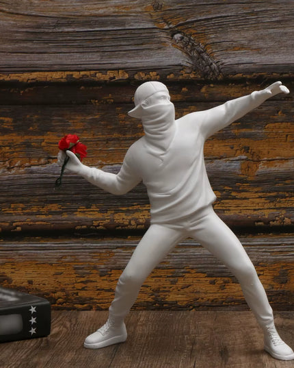 Banksy Flower Thrower resin art Statue -1pcs