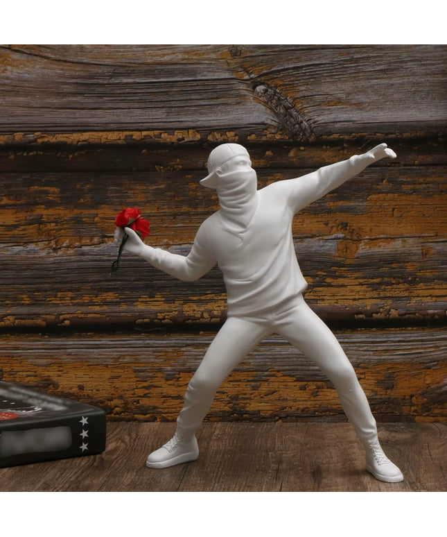Banksy Flower Thrower resin art Statue -1pcs