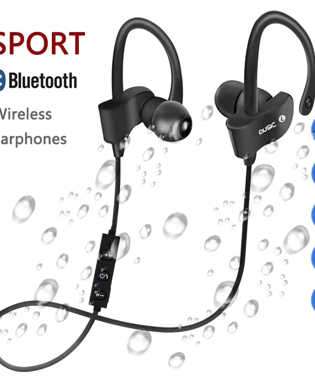 SportHeadset -Wireless Bluetooth Headphones Stereo Hook Headset Earphone for All Smart Phones