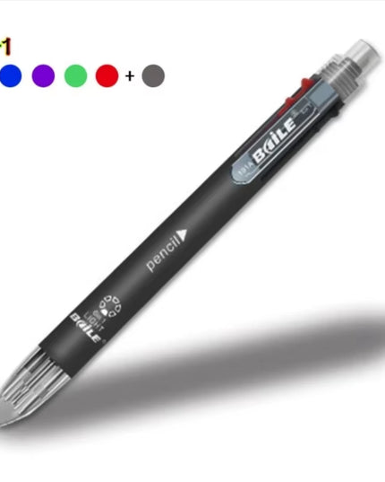 6 in 1 Multicolor Ballpoint Pens 5 Colors Ball Pen 1 Automatic Pencil with Eraser