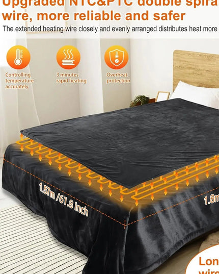 Soft Electric Heating blanket with 6 Heating Levels & 4 Hours Auto-Off -150X180Cm 