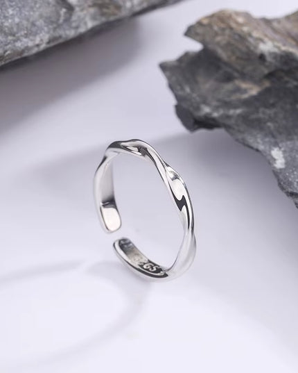Sterling Silver Simple Twisted Women's Ring