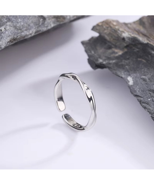 Sterling Silver Simple Twisted Women's Ring