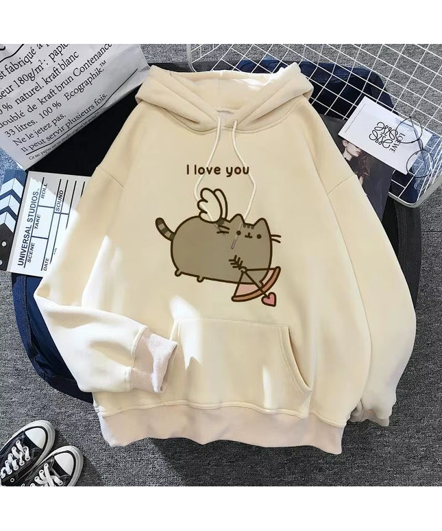 Women's Cat design oversized hoodie
