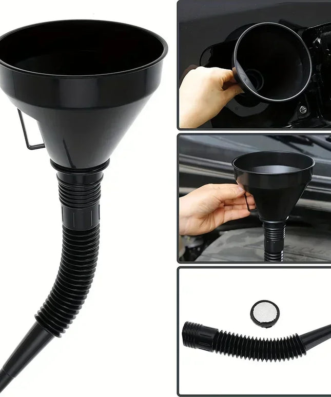 Multi use spill-proof and Flexible Automotive Fuel Funnel -1pcs